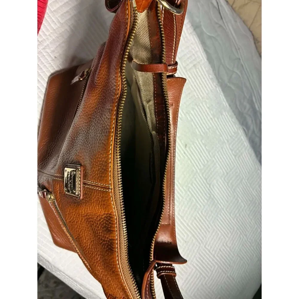 Dooney and Burke Leather Shoulder Bag-Cognac/Rust